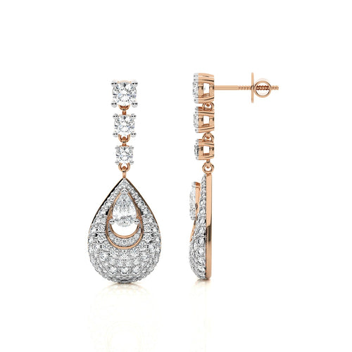 2 CT. Teardrop Cluster Cocktail Lab Created Diamond Fashion Earrings.