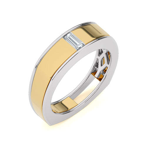 1/5 CT. Royal Baguette Enchantment Solitaire Men's Lab Created Diamond Engagement Band Ring