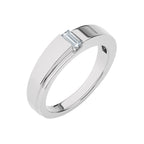 Regal Baguette Brilliance Solitaire Men's Lab Created Diamond Engagement Band Ring