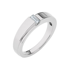 1/5 CT. Regal Baguette Brilliance Solitaire Men's Lab Created Diamond Engagement Band Ring