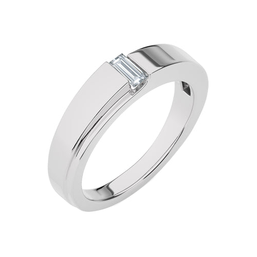 1/5 CT. Regal Baguette Brilliance Solitaire Men's Lab Created Diamond Engagement Band Ring