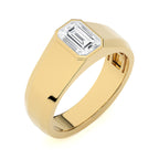 Solitaire Men's Emerald Lab Created Diamond Engagement Band