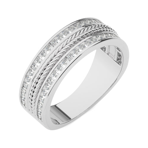 Majestic Men's Engagement Round Lab Created Diamond Eternity Band Ring
