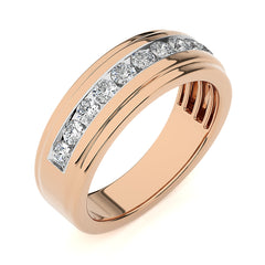 1 CT. Classic Half Eternity Men's Round Lab Created Diamond Engagement Band Ring