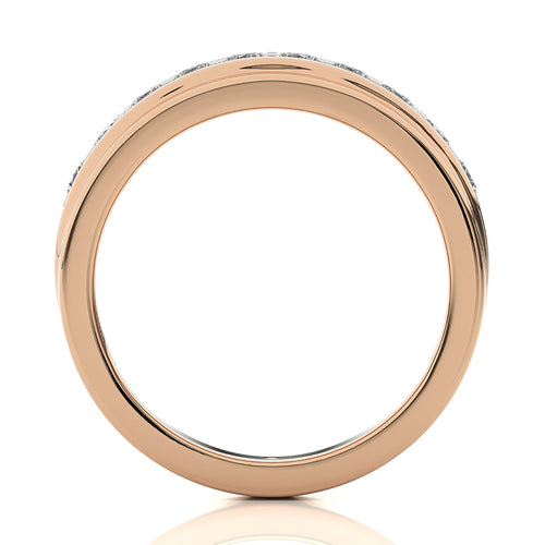 Classic Half Eternity Men's Round Lab Created Diamond Engagement Band Ring