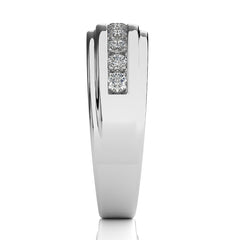 Classic Half Eternity Men's Round Lab Created Diamond Engagement Band Ring