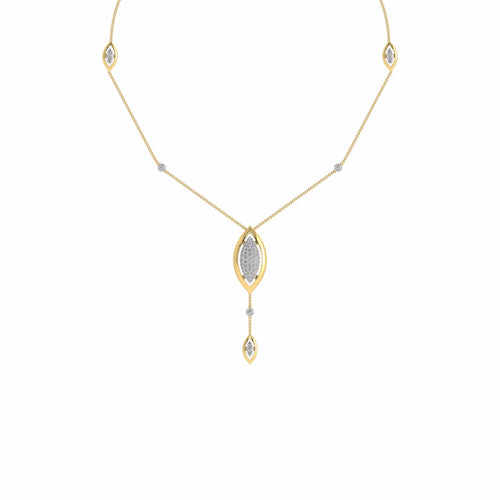 1 1/4 CT. Natural Round Diamond Studded Designer Y Necklace