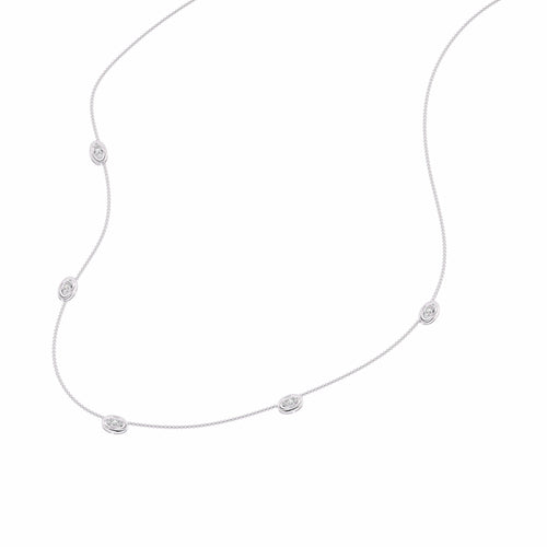 1/2 CT. Natural Round Diamond Studded Round Motifs Designer Necklace