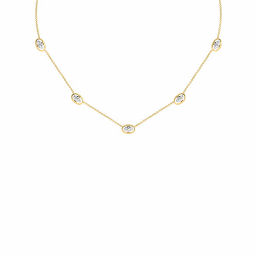 1/2 CT. Natural Round Diamond Studded Round Motifs Designer Necklace