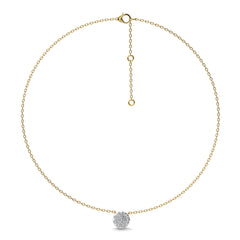 Twinkling Cluster Round Natural Diamond Necklace