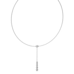 Zephyr Round Bezel Natural Diamond Y Necklace