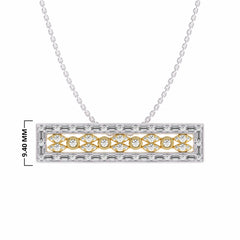 1 CT. Natural Round and Baguette Diamond Studded Designer Bar Necklace
