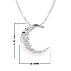 1/2 CT. Natural Round Diamond Studded Crescent Moon Designer Pendant