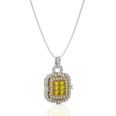 Fancy Yellow Radiant Diamond  Fashion Pendant