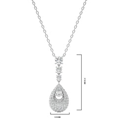 Teardrop Cluster Cocktail Lab Created Diamond Fashion Pendant/Necklace.