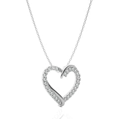 Pure Affection Real Gold Heart Lab Created Diamond Pendant