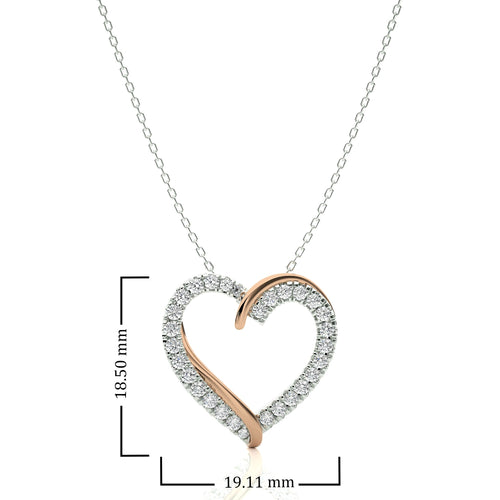 Pure Affection Real Gold Heart Lab Created Diamond Pendant