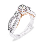 3/4 CT Infinity Twist Three Stone Engagement Ring