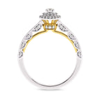 1/2 CT Round Diamond Double Halo Engagement Ring