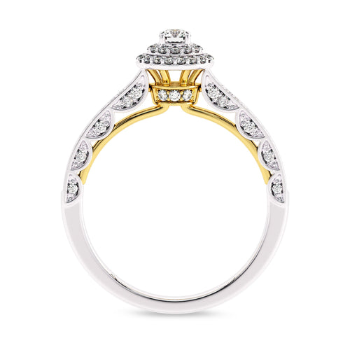 1/2 CT Round Diamond Double Halo Engagement Ring