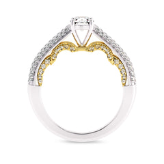 1 CT Classic Pave Two Tone Engagement Ring