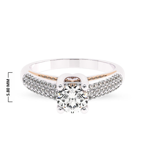Classic Pave Two Tone Engagement Ring