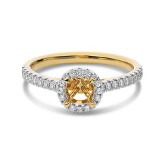 1/3 CT Round Diamond Semi Mount Halo Engagement Ring