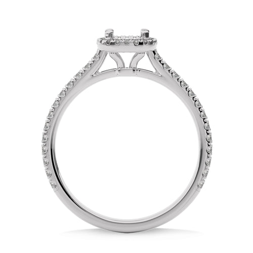1/3 CT Round Diamond Semi Mount  Halo Engagement Ring