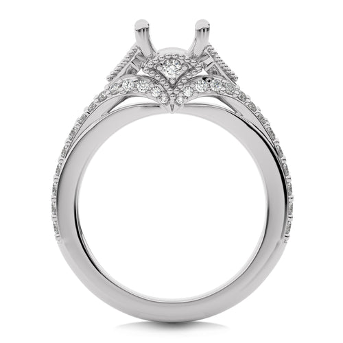 1/2 CT Round Dimaond Semi Mount Engagement Ring with Split Shank
