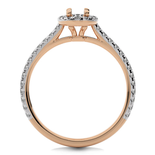 1/3 CT Round Diamond Semi Mount Halo Engagement Ring