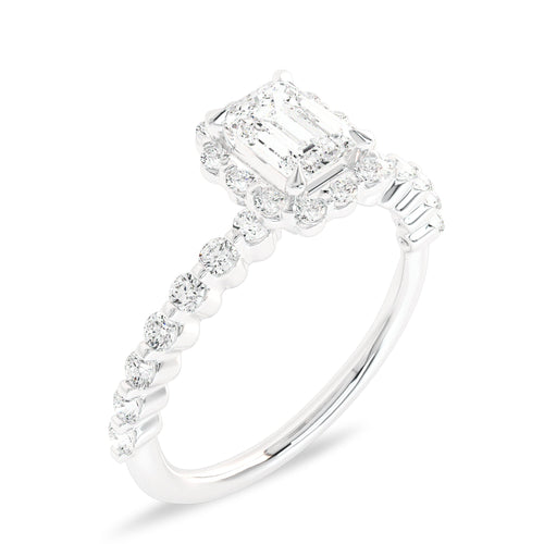 Exceptional center with side Lab created diamond Engagement ring