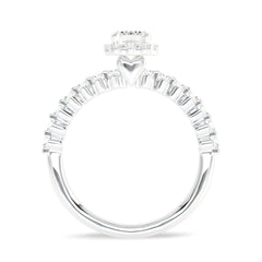 Exceptional center with side Lab created diamond Engagement ring