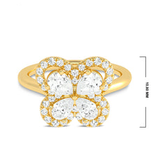 Pear and Round Lab created Diamond butterfly Ring