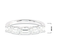 Trellis style Five stones Emerald Cut Lab created Diamond Ring.