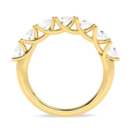 3/4 CT. Trellis style seven stones Pear Lab created Diamond Ring.