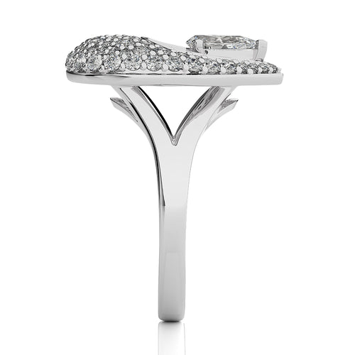 Teardrop Cluster Cocktail Lab Created Diamond Ring.