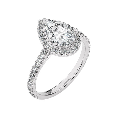 Artsy Bazel Halo Diamond Engagement Ring