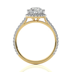 Artsy Bazel Halo Diamond Engagement Ring