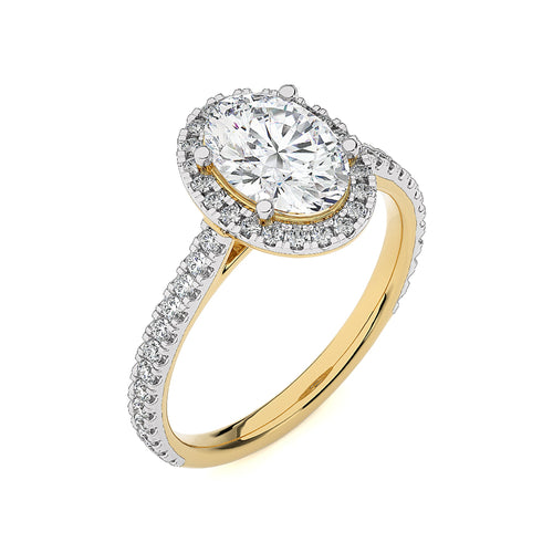 Artsy Bazel Halo Diamond Engagement Ring