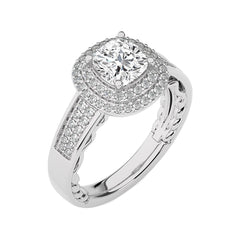 Daisy Blossom Bazel Halo Diamond Engagement Ring