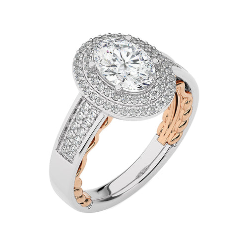 Daisy Blossom Bazel Halo Diamond Engagement Ring