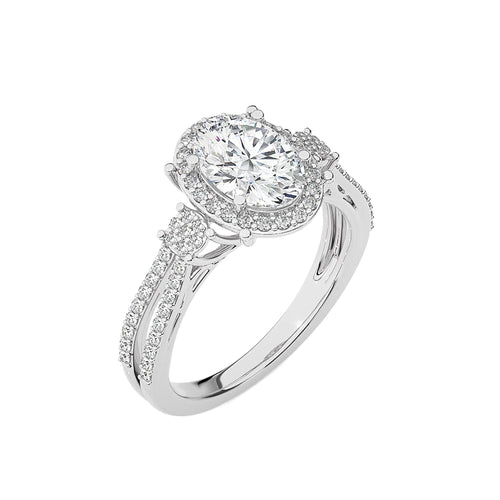 Collette Classic Bazel and Halo Diamond Engagement Ring