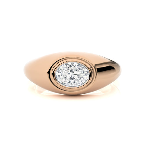Perpetual Grace Oval Lab Created Diamond Bezel Ring