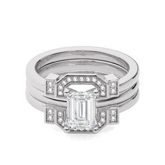 Regal Reflection Emerald Lab Created Diamond Ring with Enhancer