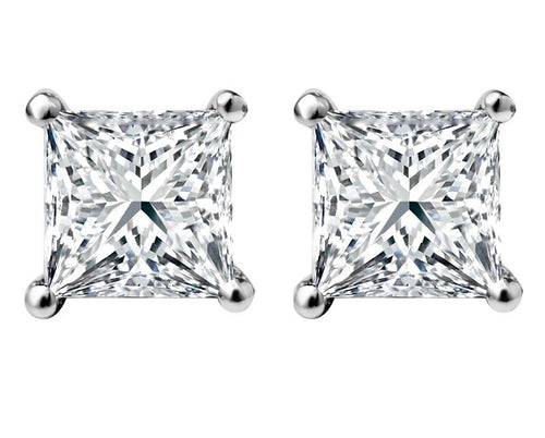 1/4 CT. Solitaire Princess Diamond Stud Earrings
