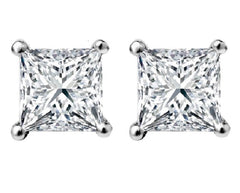 1/2 CT. Solitaire Princess Lab Created Diamond Stud Earrings