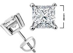 1/2 CT. Solitaire Princess Lab Created Diamond Stud Earrings