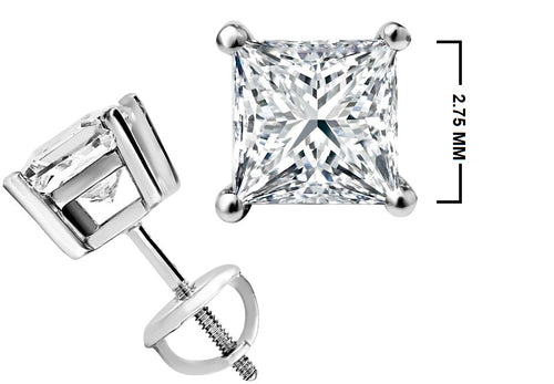 1/4 CT. Solitaire Princess Diamond Stud Earrings