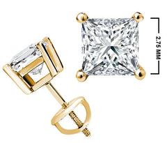 1/4 CT. Solitaire Princess Diamond Stud Earrings