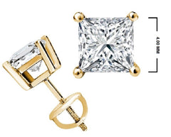 1/2 CT. Solitaire Princess Lab Created Diamond Stud Earrings